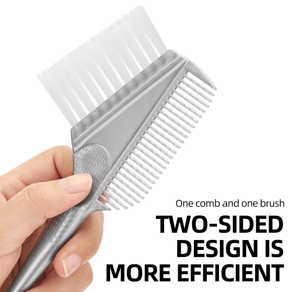 Professioneller Haarfärbepinsel – Malwerkzeug in Salonqualität mit weichen Borsten für den Heimgebrauch, DIY-Styling – Rot/Grau, 1 Stück – Detail 3