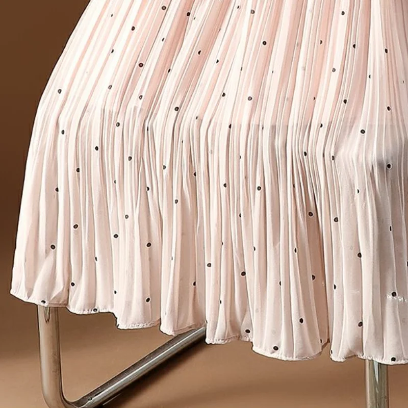 Pleat Women's Skirt Chiffon Fringe Tulle Mesh Skirts For Woman To Knees Length Pleated Clothes Y2k Casual Offer Youthful Emo V