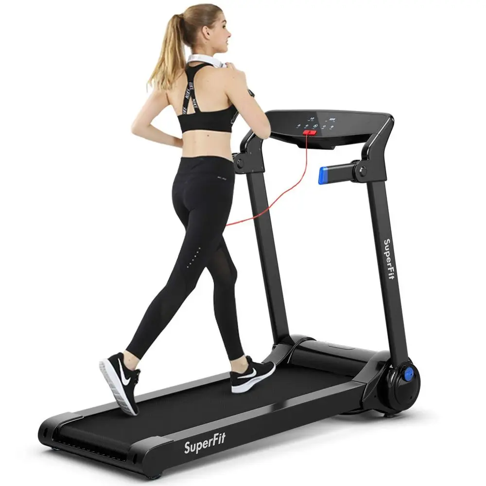 

Folding Treadmill, 3.0HP Free Installation Running Machine with Bluetooth Speaker, HD Touch Screen Monitor, Smart APP Control,