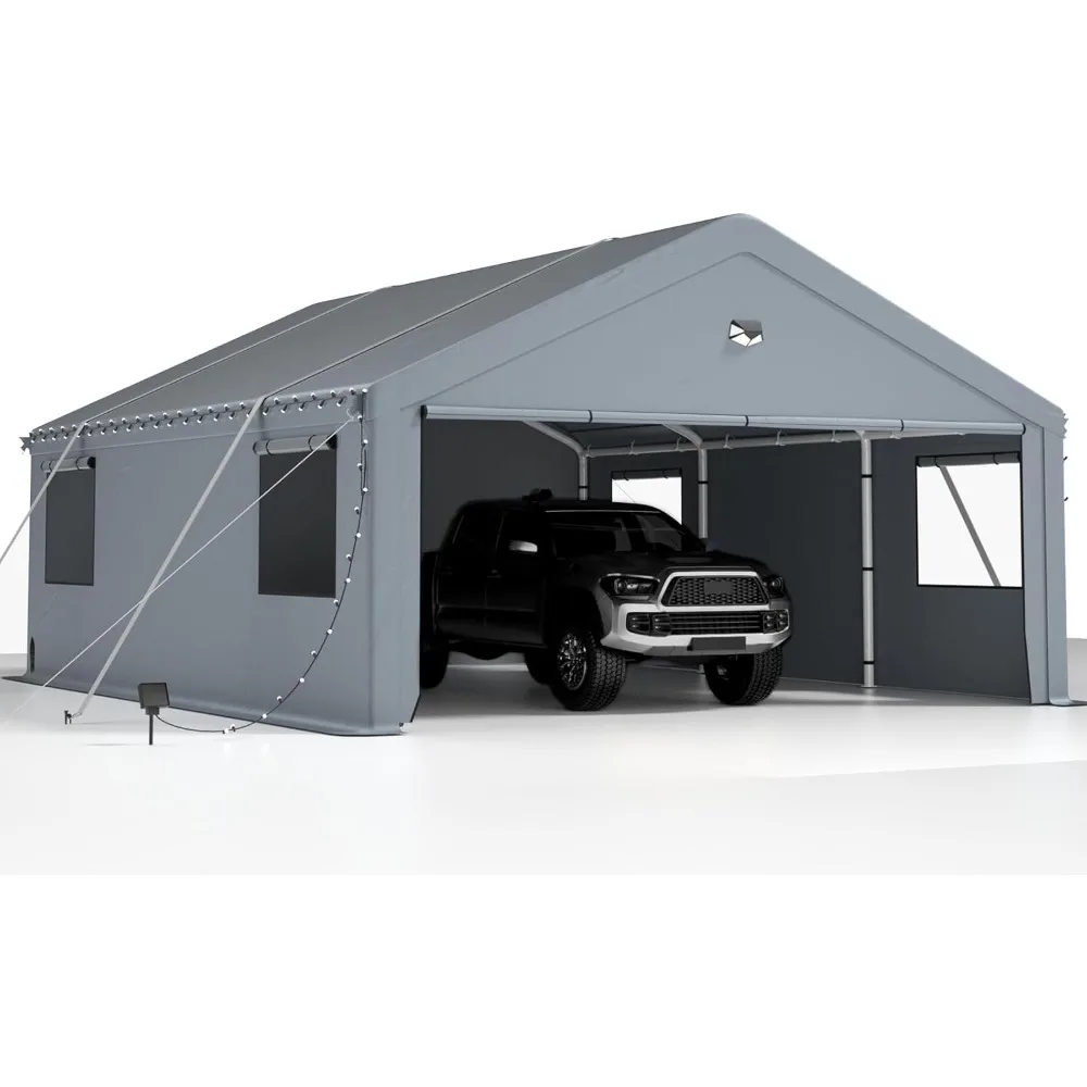 

Carports 12X20 Heavy Duty，Car Ports with 180G Removable Side Walls, Carport Canopy, Portable Car Port Garage