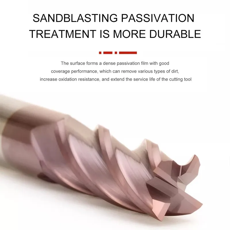 ROMTIC Nano Coating Tungsten Steel Carbide 4-Flute Flat End Mill HRC60 CNC Engraving Machine Machining Center Milling Cutter