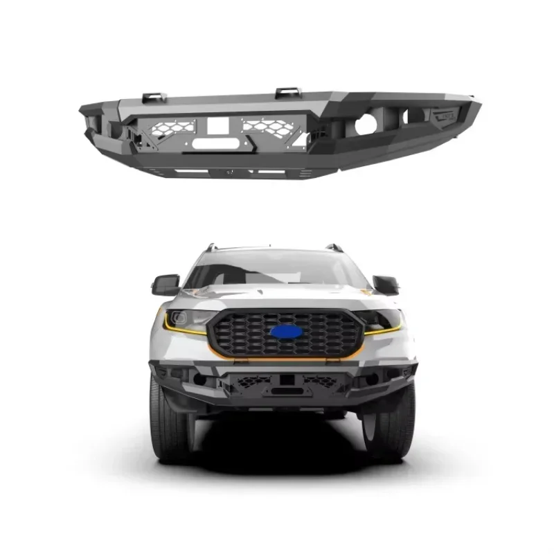 

Steel Front Bumper For Ford Ranger T8 T9 MusixiA Bull Bar 4x4 Off-road Pickup New Style Front Bumper with Winch Bracket