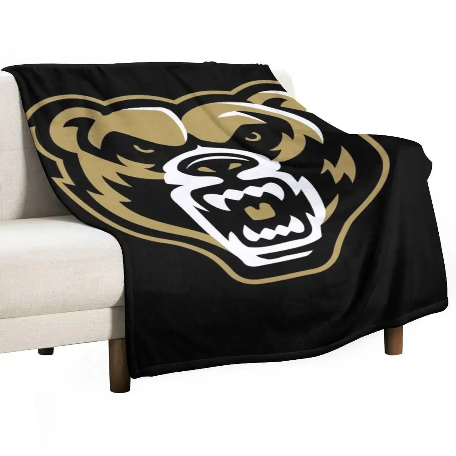 Oakland Golden Grizzlies Throw Blanket Furry For Decorative Sofa Weighted Flannel Fabric Blankets