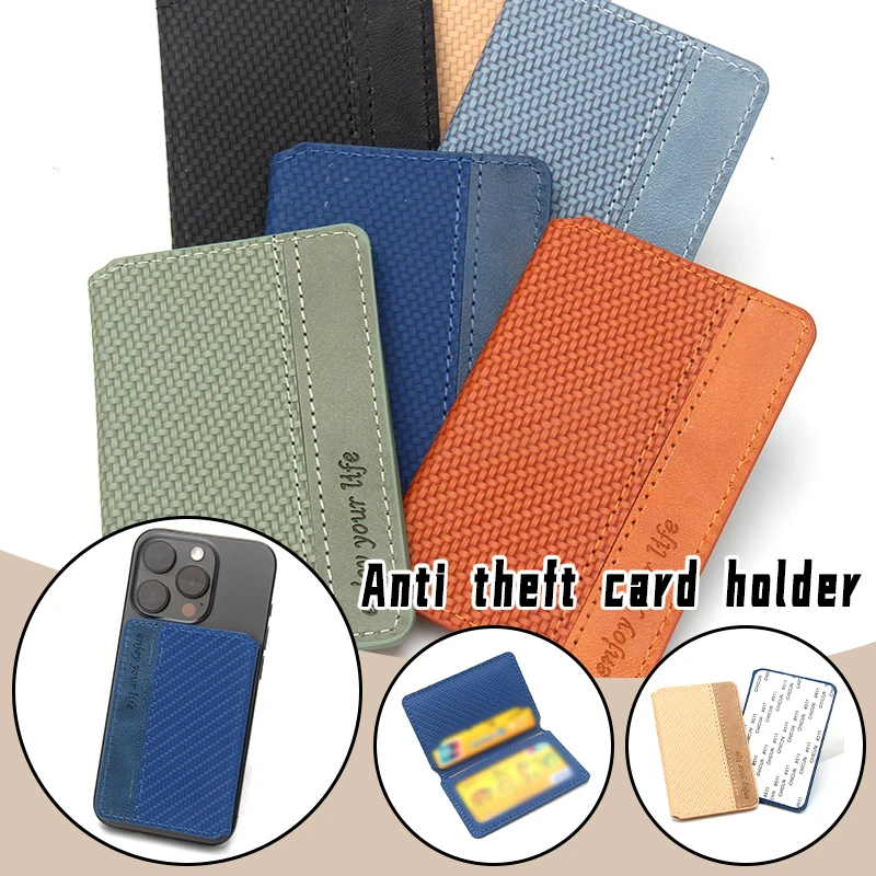 

1Pc Pu Leather Phone Case Wallet with Card Holder & Stand - Adhesive Multi-Slot Pocket for Cell Phones Outdoor Travel