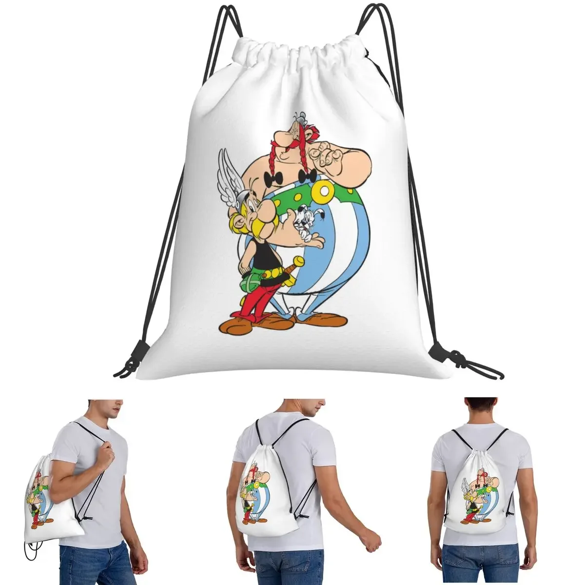 

Рюкзаки Астерикс и Обеликс, повседневные портативные рюкзаки на шнурке, карманная обувь, сумка для книг, сумки для мужчин и женщин, школьные