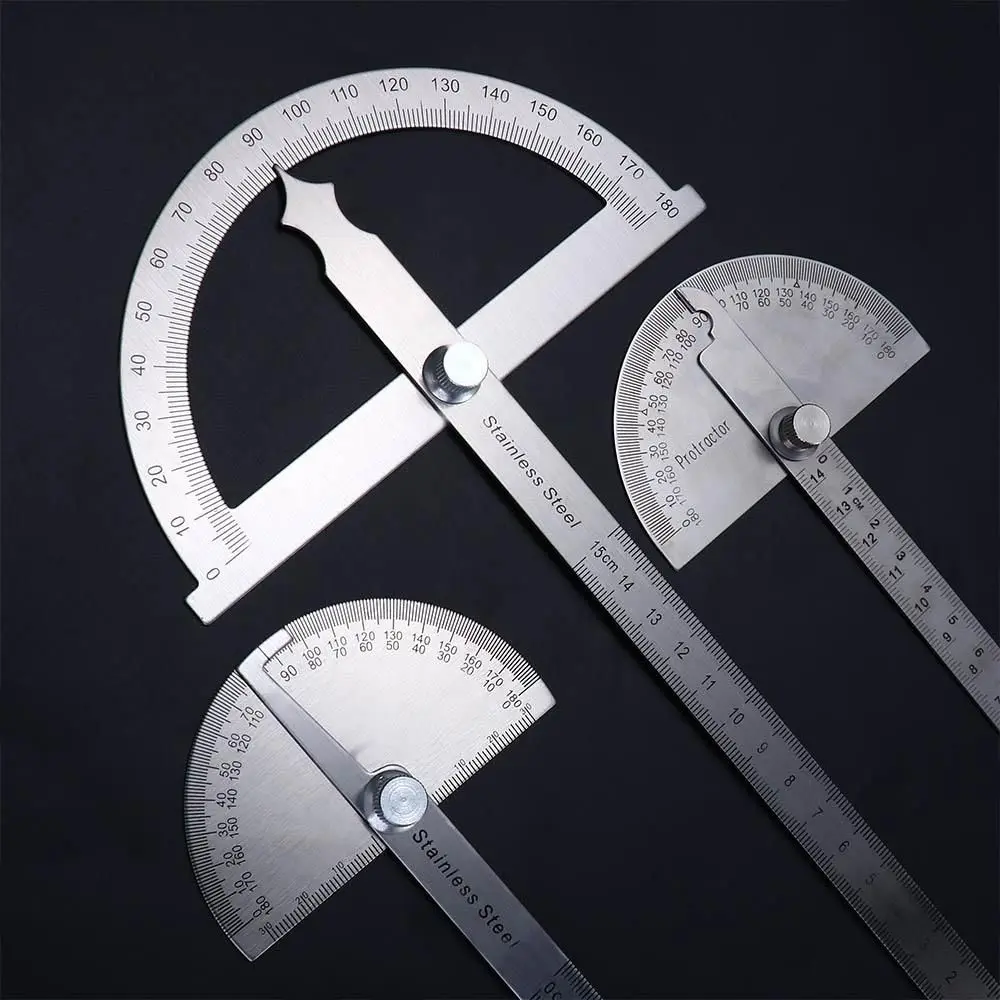Supplies Goniometer Round Head Caliper Stainless Steel Adjustable Protractor Protractor 180 Degree Protractor Angle Ruler