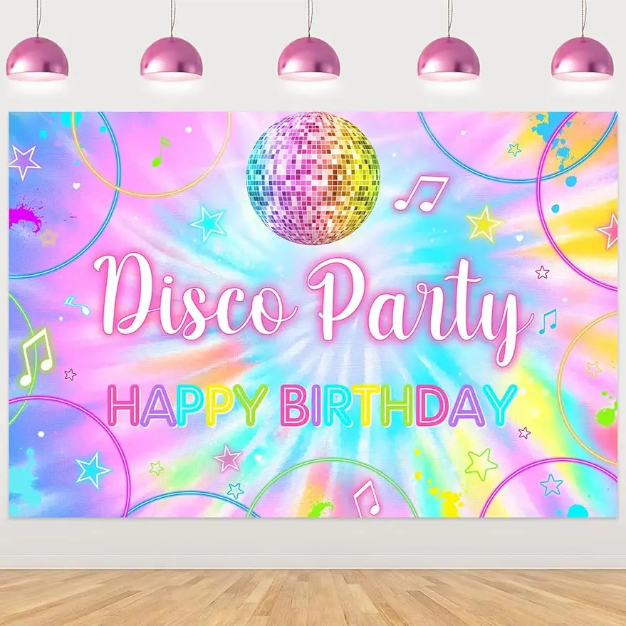 

SURPRISE-Tie Dyed Disco Birthday Party Decoration, Tie Dyed Banner, Background Ball, Party Decoration Supplies