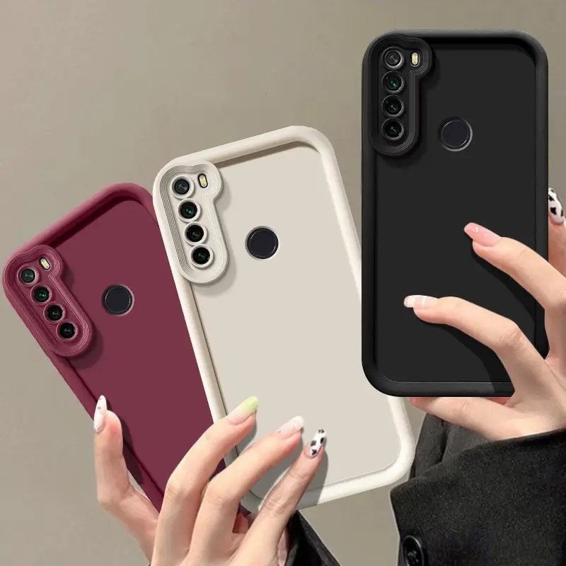 Für Xiaomi Redmi Note 8-Hülle, Redmi Note, komplettes Paket, matt, stoßfest, weiche Schutzhülle auf der Rückseite
