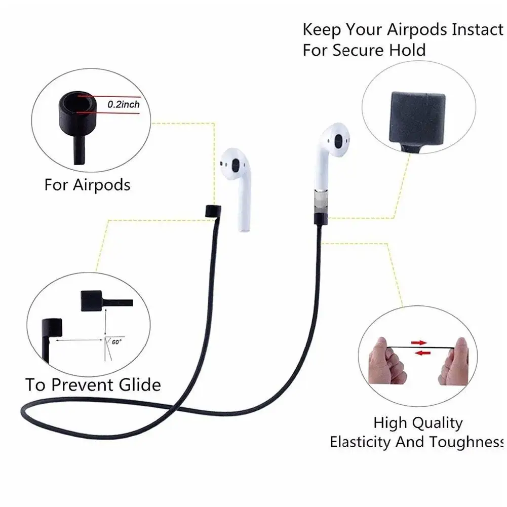 Magnetyczna silikonowa linka zapobiegająca utracie strat do airpodów dla Apple 2., 3., 4. I 5. Generacji smycz do słuchawek Bluetooth