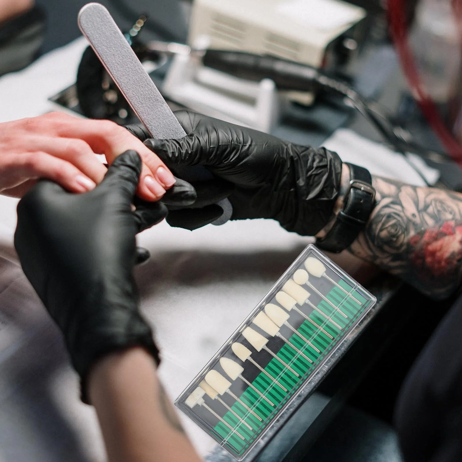 12個入りウールネイルファイルビット、アクリルジェルネイルポリッシュ除去用、マニキュアドリルビットキット、ペディキュアツール、ネイルアートアクセサリー