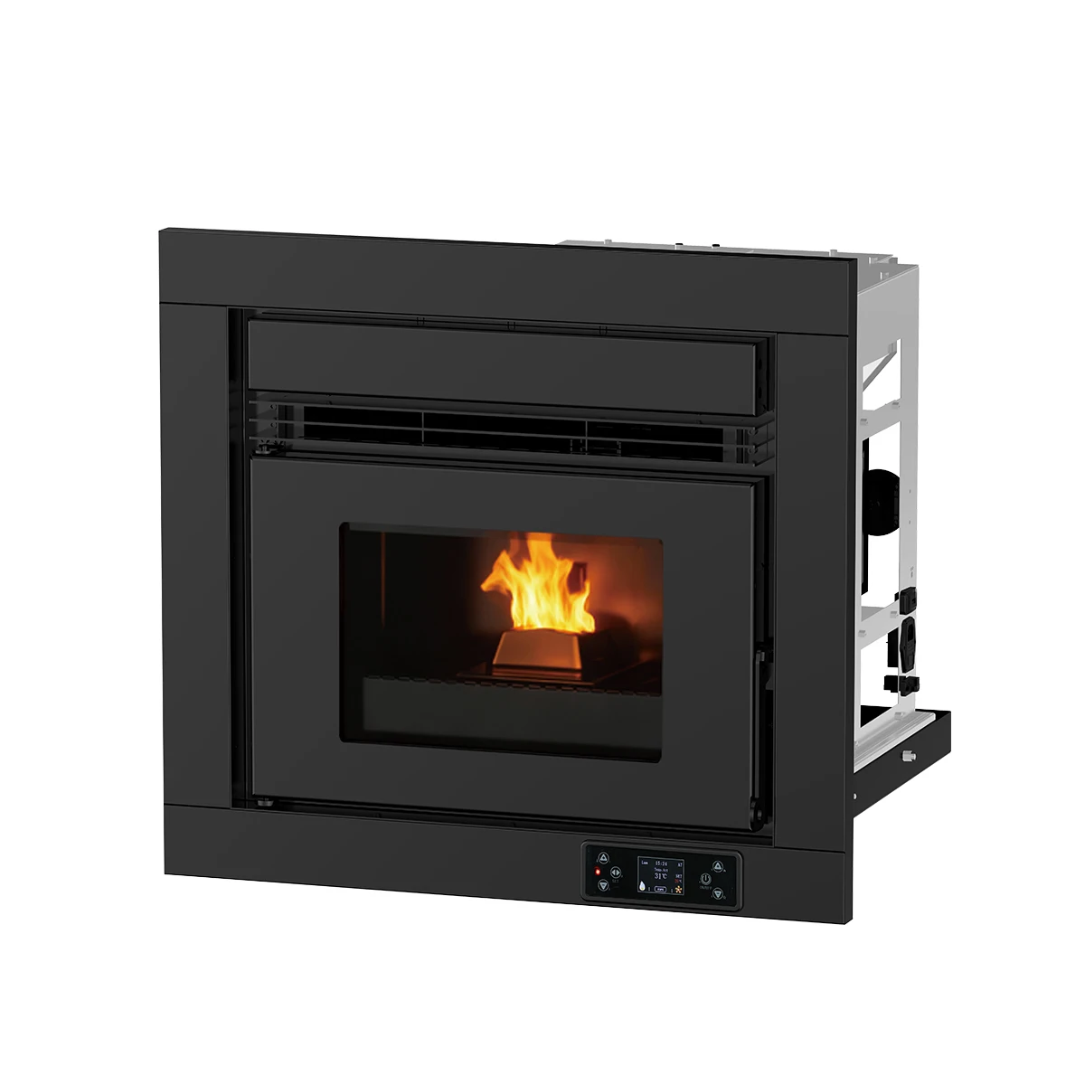 9KW New Trend European Eco-friendly Indoor Embedded Insert Wood Pellet Stoves Fireplace Heater