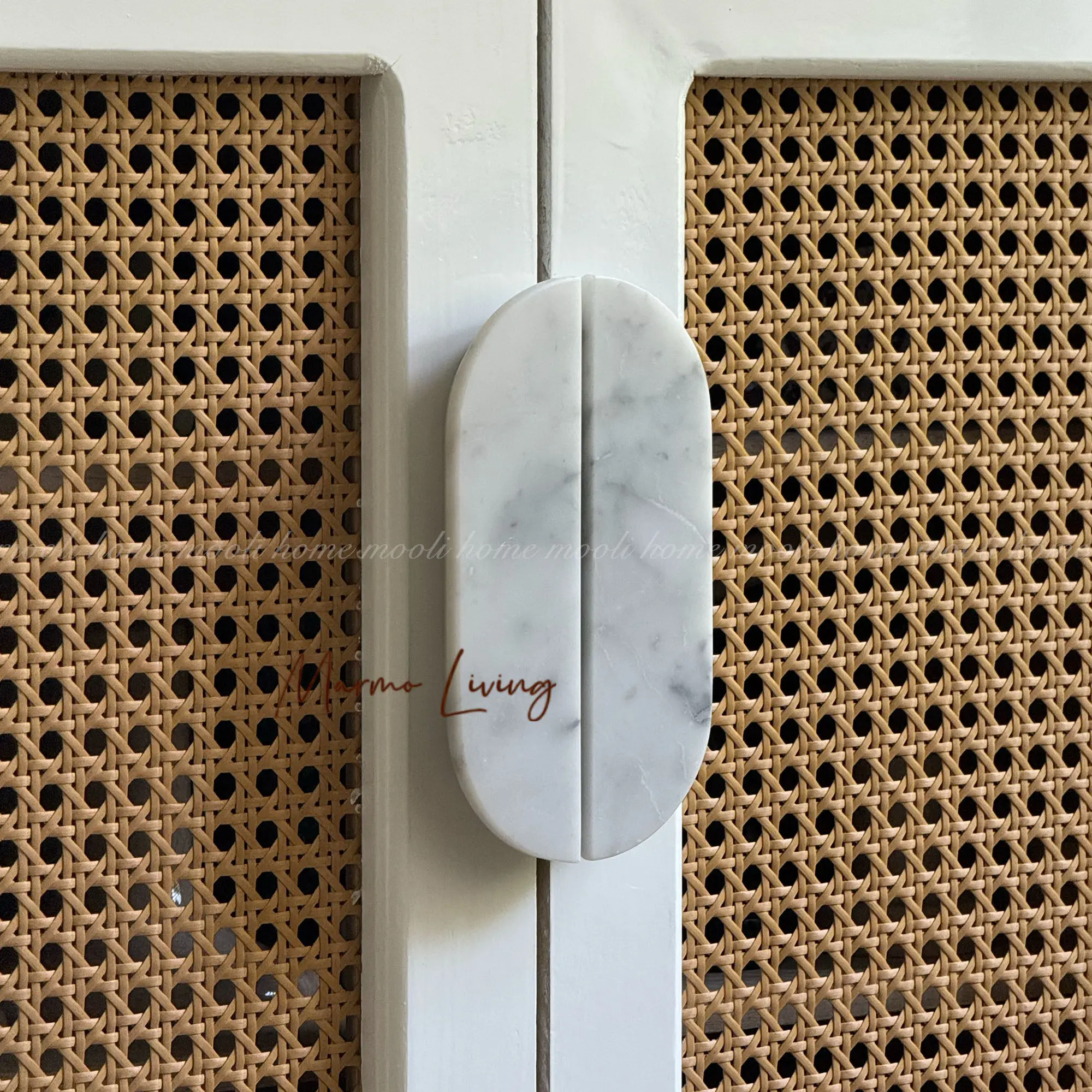 Luxury Marble Door Handle Modern Wardrobe White Stone Cabinet Drawer Pulls Custom Furniture Handles