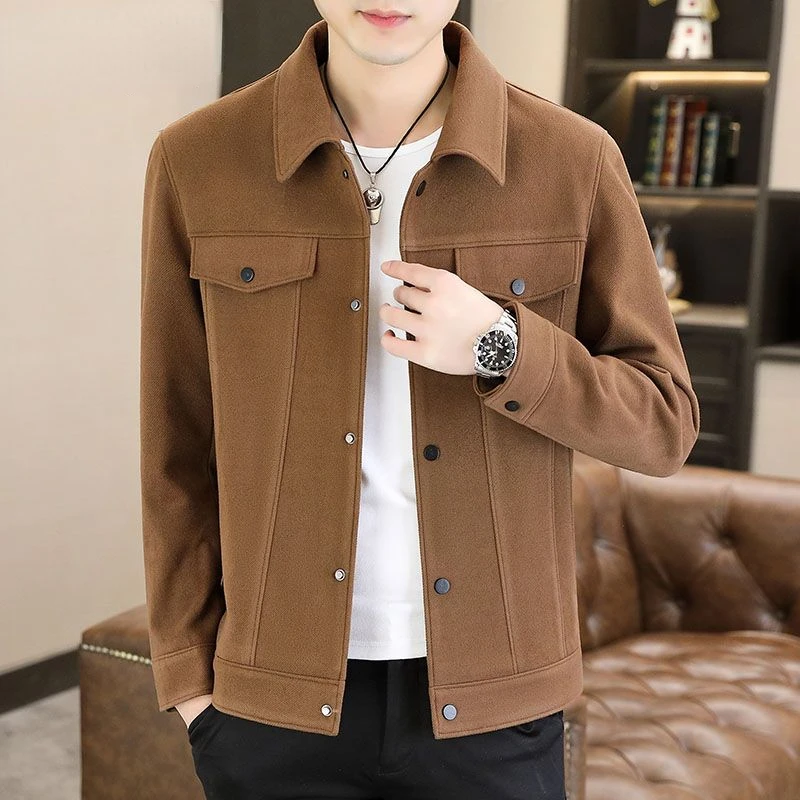 

2023 Spring Autumn Men Business Jackets Solid Color Male Button Up Coats Casual Outerwear Male Coat Clothing Jackets U252