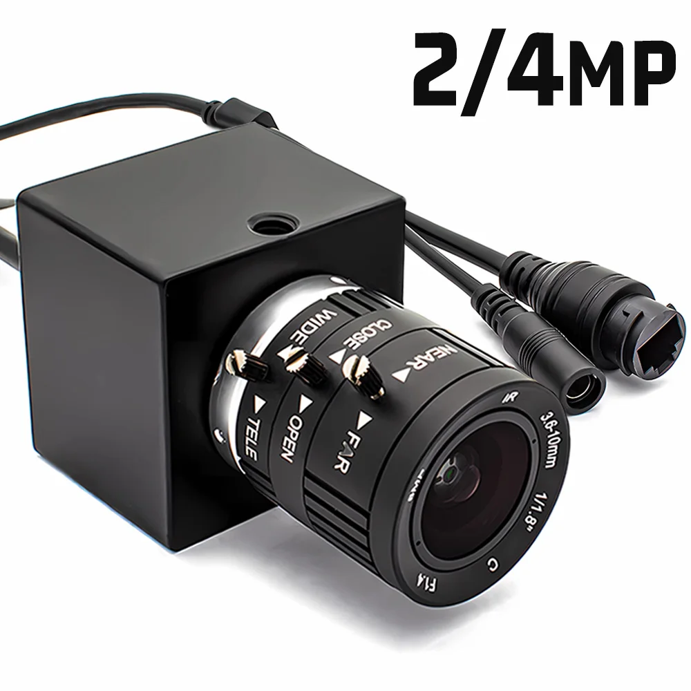 

2/4MP Mini IP Camera 3.6-10mm Manual Zoom Indoor Industrial HD Security Onvif P2P RTSP CCTV POE Camera System Video Surveillance