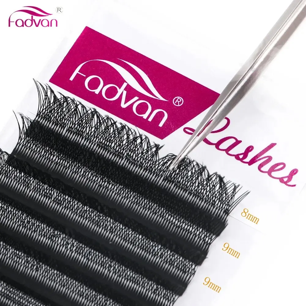 FADVAN 6D/8D W Eyelashes Double Layer 4D 3D Shape Extensions 8-154mm Natural Soft Volume Fan 0.07D 8D Pre-made