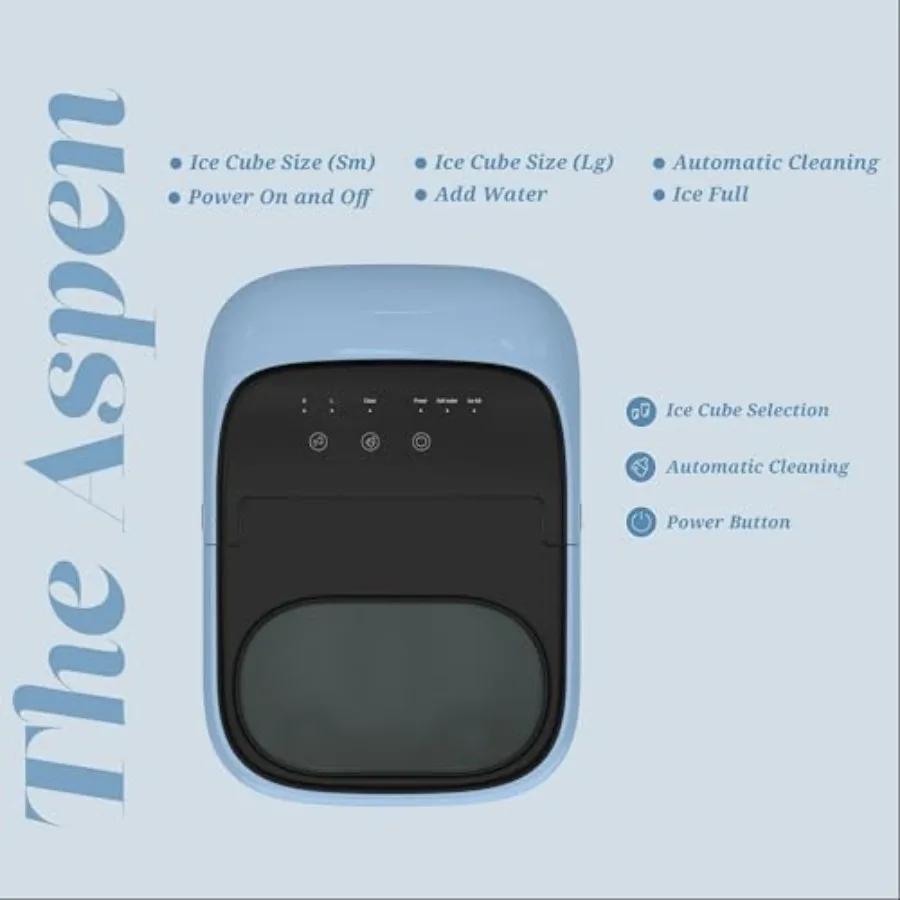 ماكينة صنع الثلج على سطح الطاولة مع 9 مكعبات جاهزة في 6 دقائق، سعة عالية 33 رطلًا في اليوم، تشغيل بنقرة واحدة، ميزة التنظيف الذاتي بما في ذلك #3