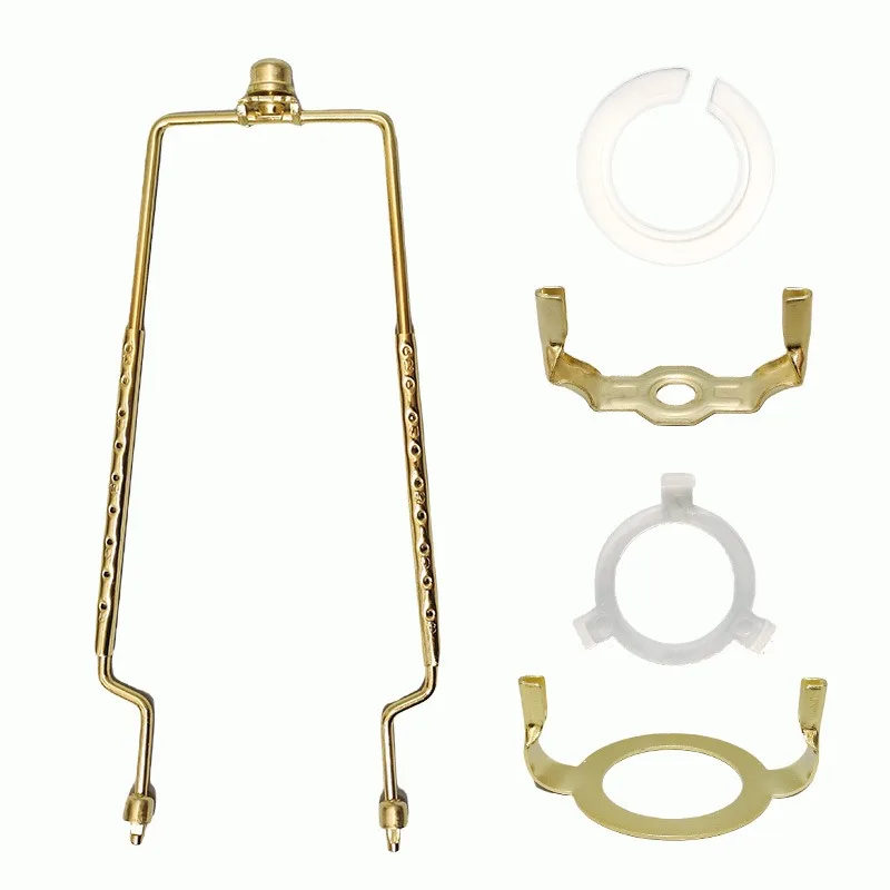 

7-12 inch Adjustable Lamp Shade Harp Holder Kit Fit Both Standard E14 E26 E27 Light Base Fitter Adapter Converter Finial Set