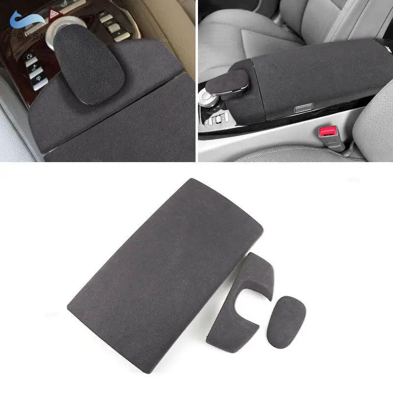 

ABS + Suede Leather Car Center Console Armrest Box Trim For Mercedes Benz S Class W221 2008-2012 Telephone Dial Key Pad Cover