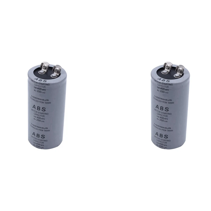 2X ABS 400MFD 400UF 250V Cylindrical AC Motor Starting Capacitor