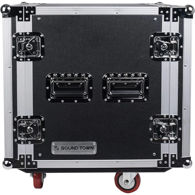 Town 12U PA/DJ Rack/Carretera, 12 Espacio, con 21” de Profundidad Rackable, Ruedas, Compensación, Esquinas de bolas de metal - Grado Pro Tour (S