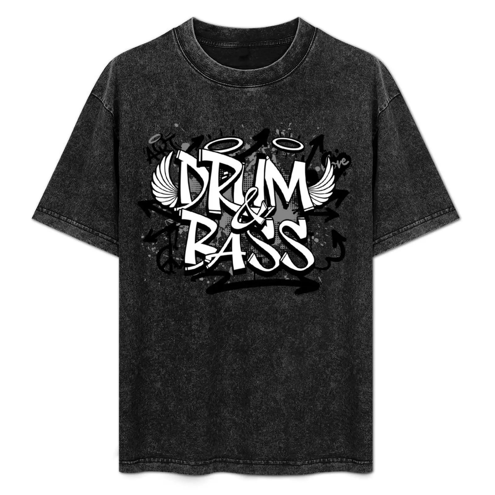 DRUM AND BASS - Graffiti Steez (Black/Grey) T-Shirt plus size clothes graphic shirts cheap stuff mens champion t shirts