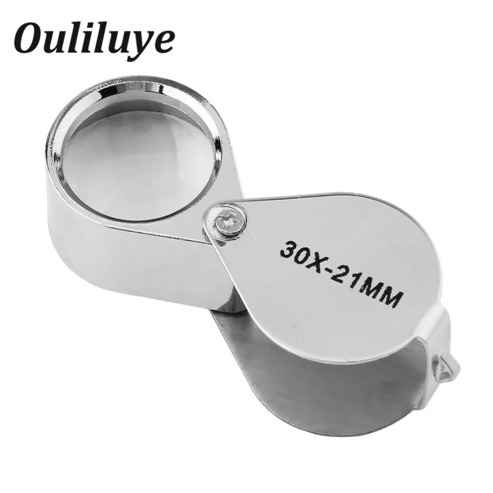 Draagbare Opvouwbare Diamant Juwelier Eye Loupe Lupa Sieraden Loupe Lus 30x Verlicht Vergrootglas Juweliers Gereedschap