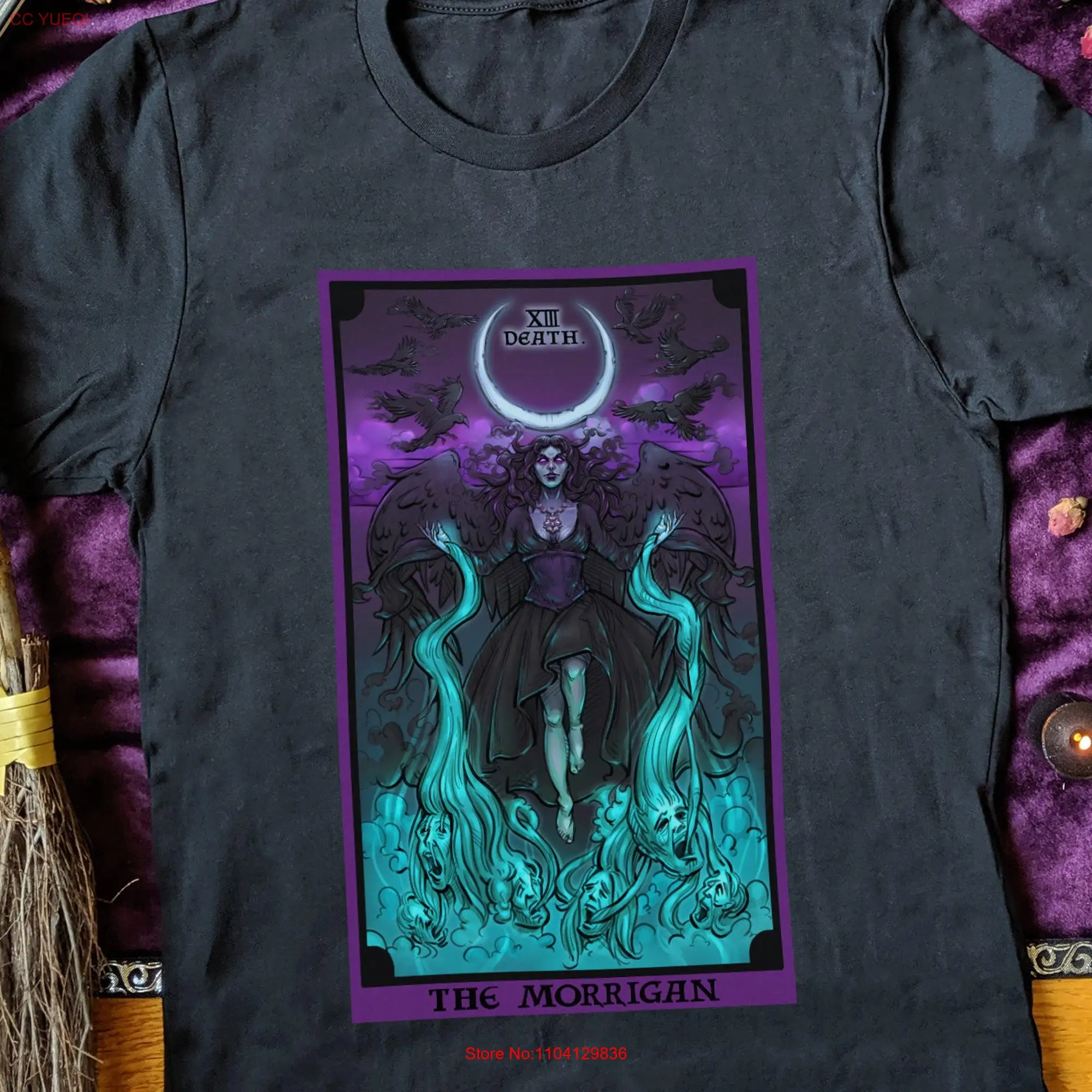 The Morrigan Death Tarot Card T Shirt Pastel Goth Pagan Witch WitchcrafT Gothic Clothing Plus Size Witchy s