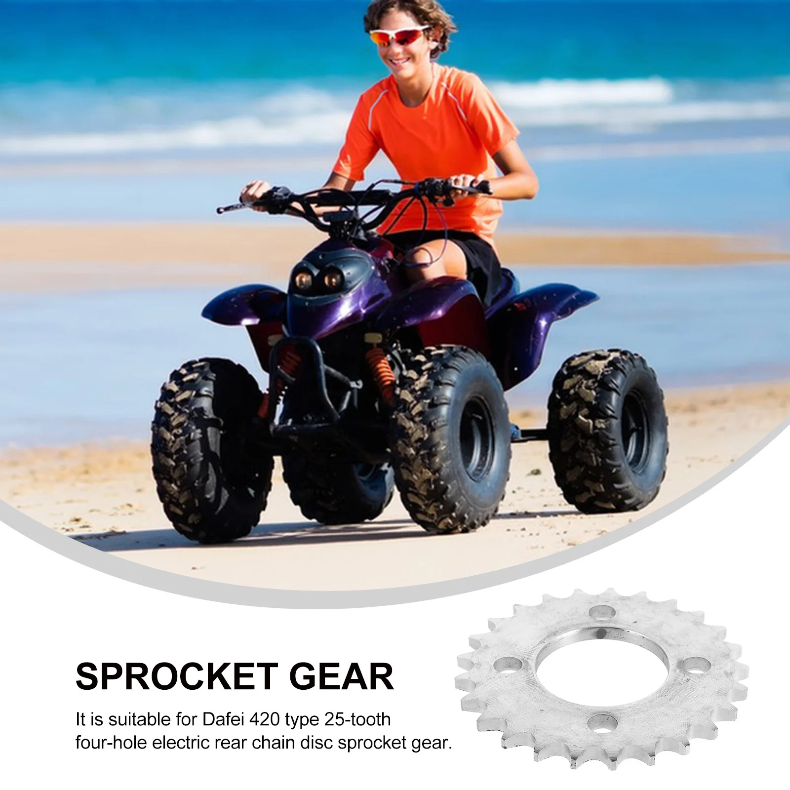 

Rear Sprocket 420 Type 25 Tooth Electric Metal Motorcycle Chain Sprocket Precision Design for Atv Go-Kart Smooth Operation
