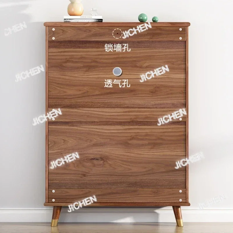 ZQT تصميم خزانة خذاء خشبية قوية عمودية جميلة غرفة المعيشة رف الأحذية المنظم توفير المساحة Schoenen Kast أثاث المنزل #4