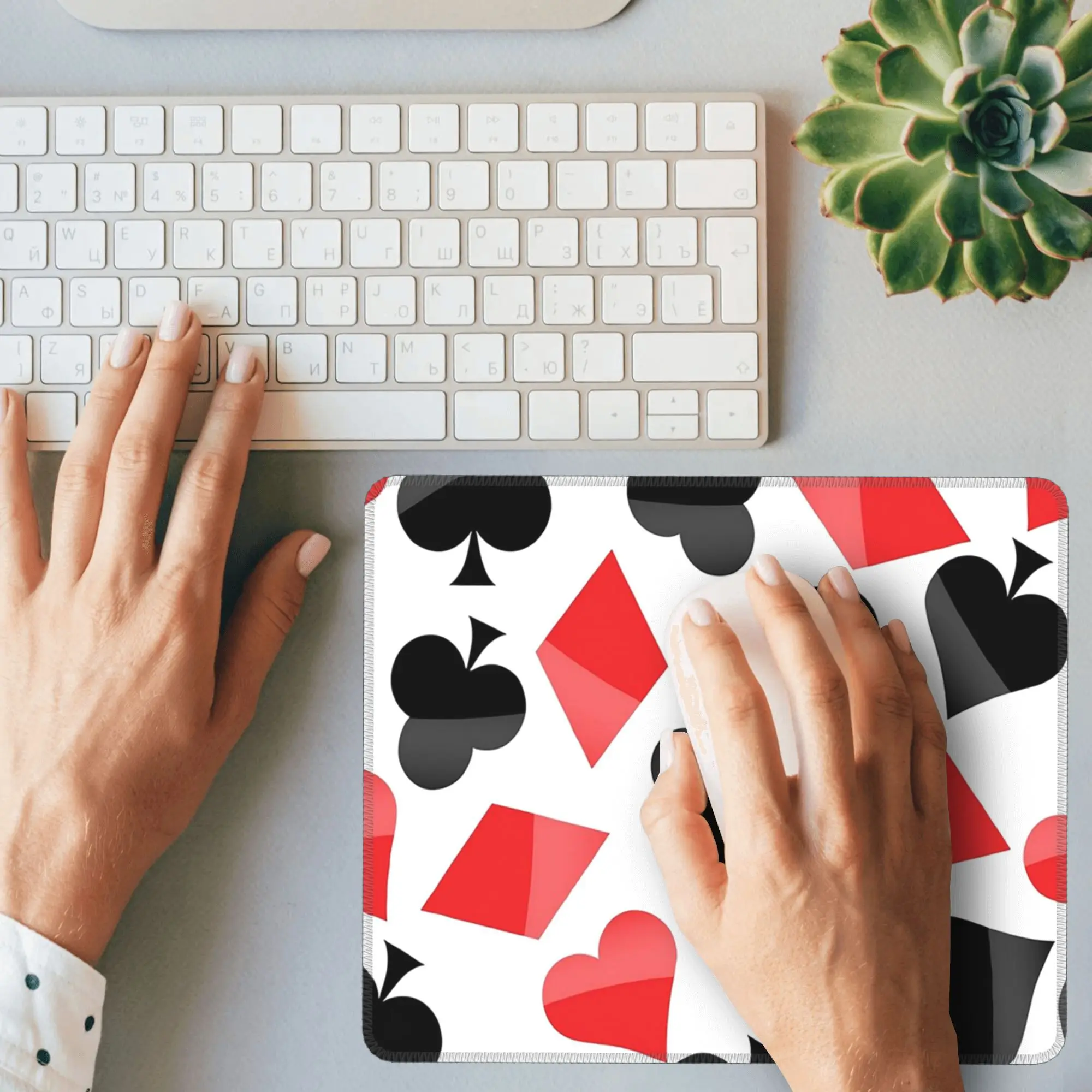 playing-card symbols Mouse Pad Computer Keyboard Mouse Mat Gaming PC Laptop Desk Mat Office Accessories Table Mats