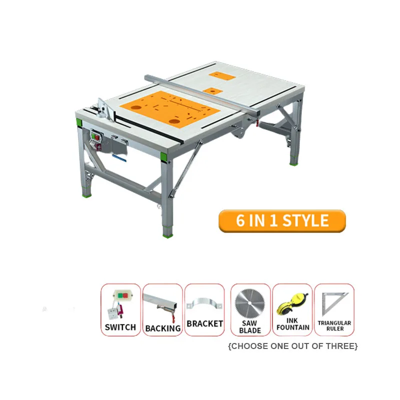 

80*120cm Multifunctional Woodworking Workbench Small Saw Table Portable Folding Saw Table 6-In-1 Upgrade Model