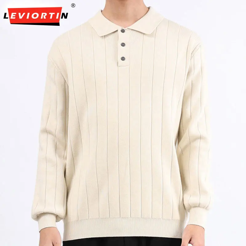 

2025 Autumn and winter light luxury casual versatile polo sweater men's fashionable high-end business warm thick knit sweater