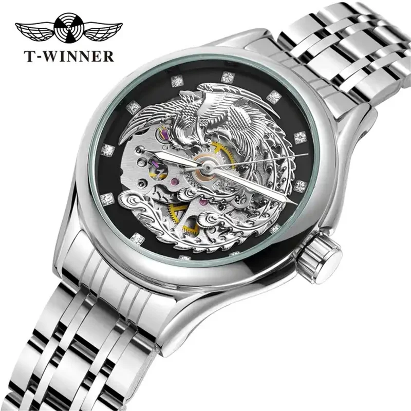 Gewinner A3 Frauen automatische mechanische Uhren Armbanduhren Damen uhr wasserdichte Senhoras Assistir Phoenix Gold Uhr