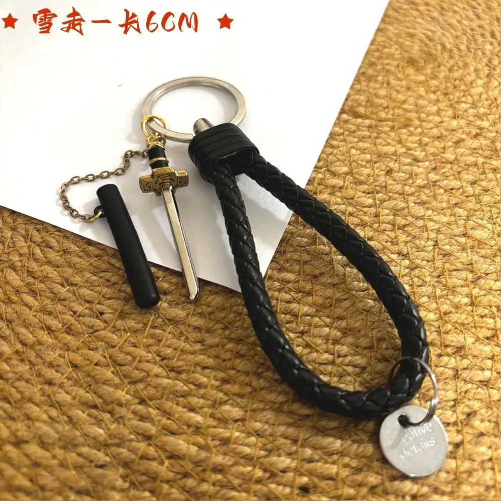 Anime Demon Slayer Mini Sword with Sheath Keychain Pendant Creative Collectible Keyring Japanese Manga Cosplay Gift Toy Charm view 6