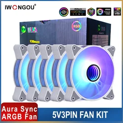 Pc Fan 120mm Ar12pro Kit Fans Argb 12cm 4pin Pwm Cooler for Pc Case IWONGOU Unlimited Space Slient Pc Cooling веер Ventilateur