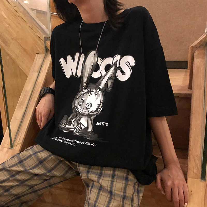 Women T-shirts Crop Tops Y2k Women T-shirt Tops Summer Gothic Casual Oversized Hip Hop Streetwear Harajuku Short Sleeve Tshirt