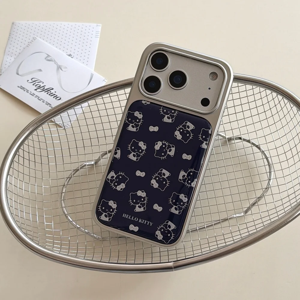 حافة فضية بالتنقيط الغراء المخفية الأزرق KT مناسبة لحالة هاتف أبل 17 برو ماكس 16 15 14 13 برو ماكس جراب هاتف مع الملحقات #4