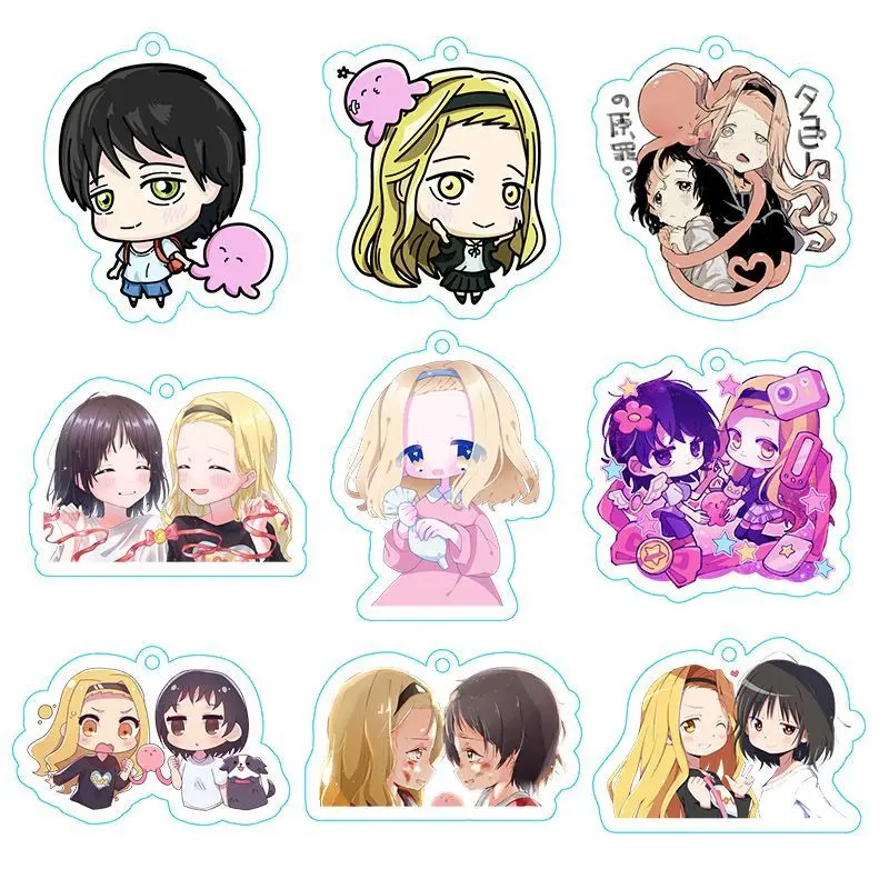 

Takopi's Sin Anime Keychain Marina Kira Razaka Key Chain Acrylic Keyring Bag Charms Pendant Children Toys Kids Friends Gift