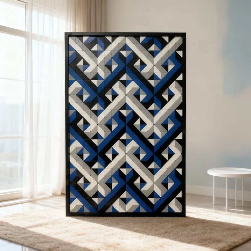 

903pcs MOC Geometric Art Model Building Blocks Architecture Assemble Creative Christmas Gifts Toy Education Brick Kids DIY Idea