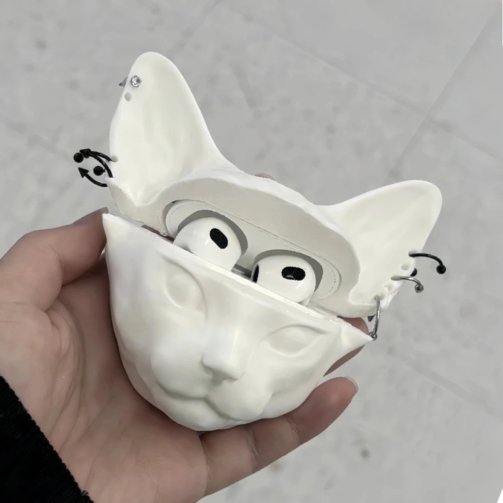 Earphone Case Customized for AirPods 4/pro2/pro3/ 3D Printing Headphone Protection Shell Cute Cat Bluetooth Earphone Storage Bag view 2