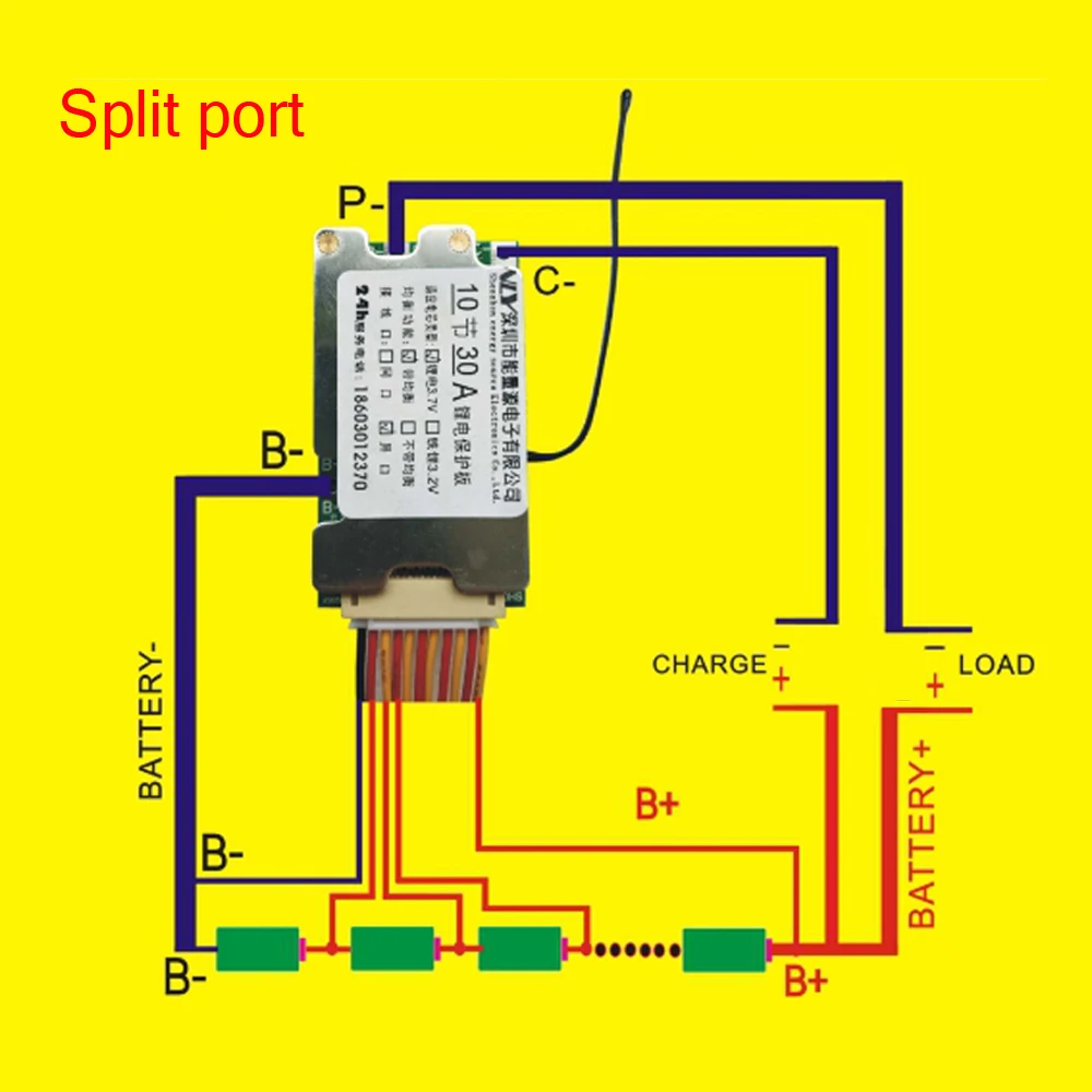 BMS 10S 36V 30A Lithium Battery Charge Board PCB 18650 Battery Balanced Protection Board Li-ion Cell Balancer for Electric Car