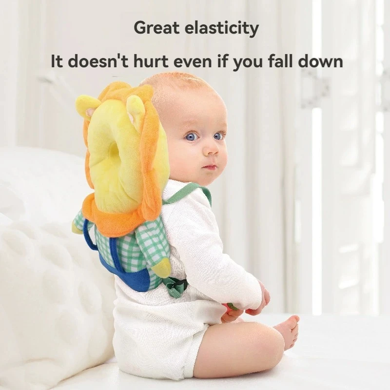 Cotton Baby Head Protection Pillow, Cartoon Animal Anti-fall Backpack, Toddler Safety Pad Christmas Gift for Learning Walking