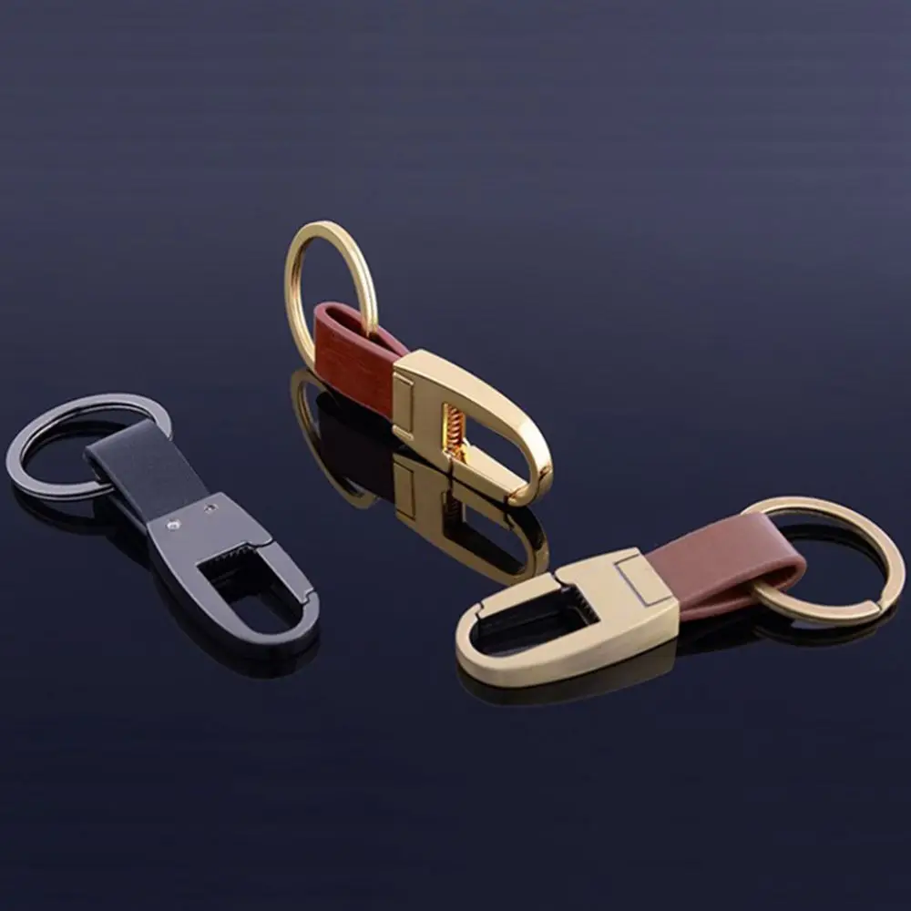 Hot Sale Carabiner Clip Fashion Leather Key Holder Metal Keychain Keyring Car Key Chain Men's Waist Buckle