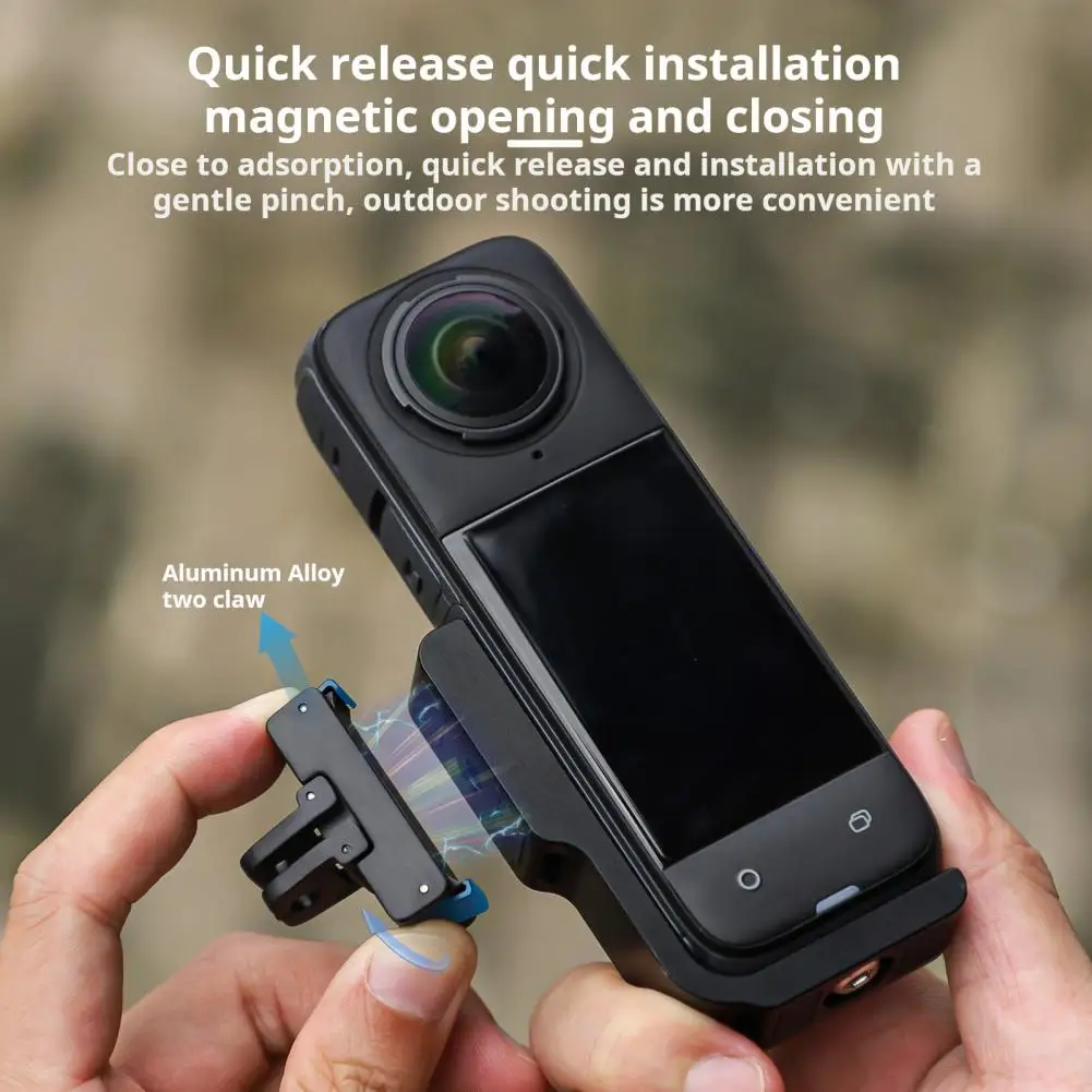 Quick Switch Camera Bracket Versatile Magnetic Action Camera Mount for Insta360 X4 Vertical Switching Adjustable Photo Support