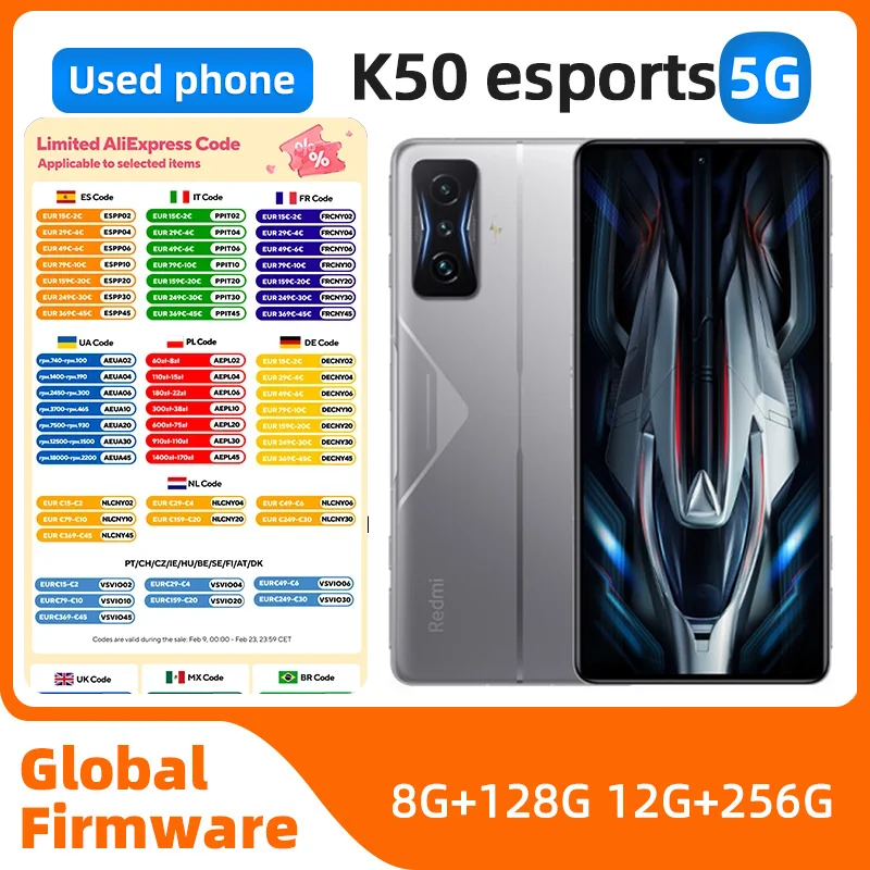 

Redmi k50 Esports version 256GB ROM 5G SmartPhone Android 6.67 inch All Colours in Good Condition Original used phone