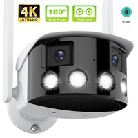 2K 4MP WIFI Dual Lens Panoramic Fixed Camera 180° Wide Viewing Angle Outdoor IP Camera 4K 8MP HD AI Human Security Camera iCsee