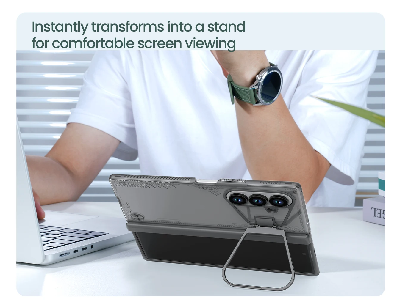 

Nillkin For Samsung Galaxy Z Fold 7 5G Case Iceblade Prop Fold Lens Privacy-protectin Camera with Stand Protection Back Cover