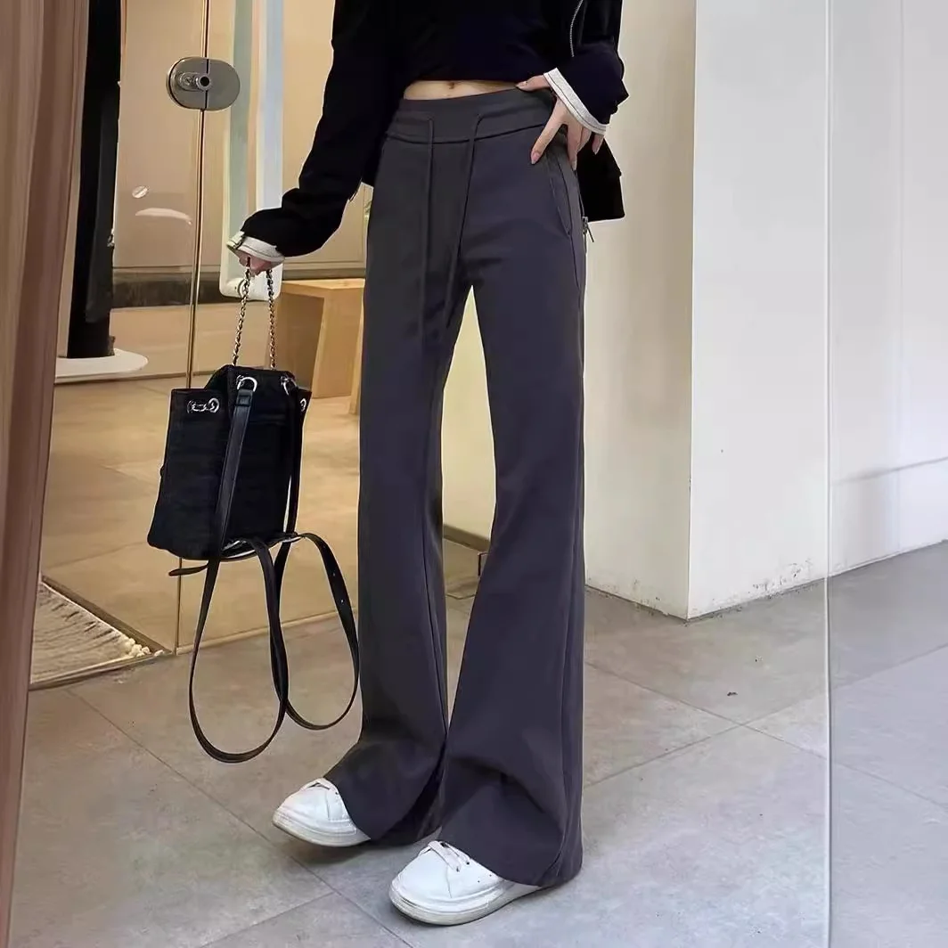 

Американские повседневные утягивающие брюки с микро-расклешенными брюками в пол, женские брюки для йоги длиной до пола, весна-осень-зима, Новое поступление