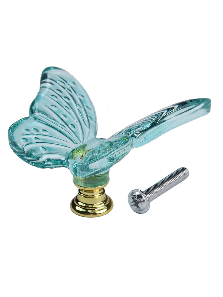 Brand New Butterfly Pulls Dresser Glass+metal Green/white Stylish Vintage 1 Pcs 6cm*4.9cm/2.3in*1.9in Beautiful