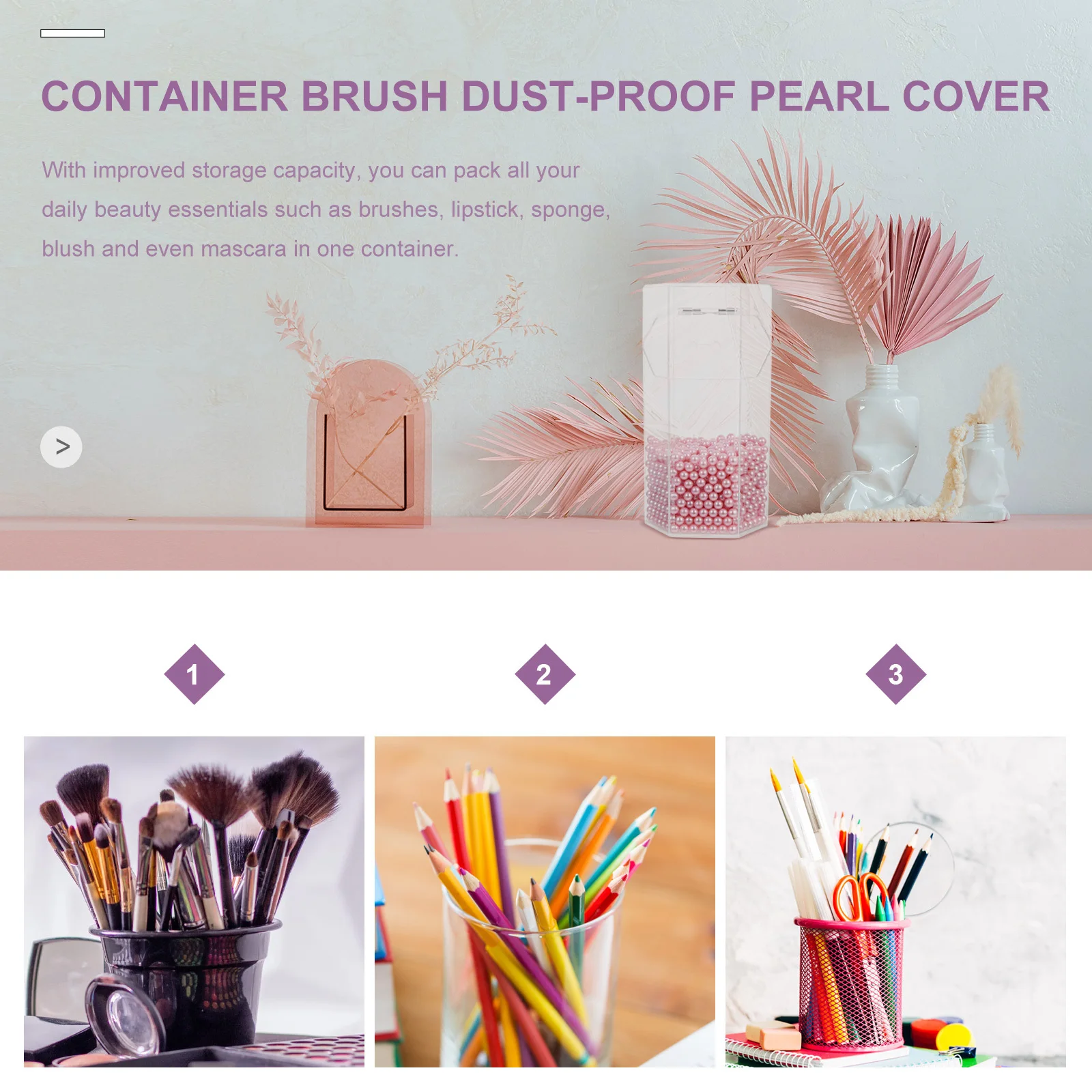 Transparenter Make-up-Pinselhalter, stabiler Organizer mit Deckel für Eyeliner, Bleistifte, Kosmetik, Werkzeuge, Make-up-Pinselhalter